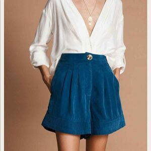 High Waist Blue Women's Shorts